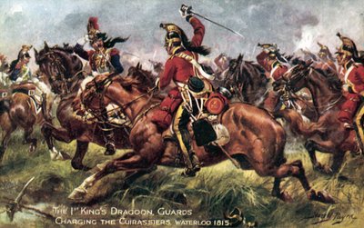 1. (Królowie) Dragon Guards, bitwa pod Waterloo, 18 czerwca 1815 autorstwa Henry A. Payne