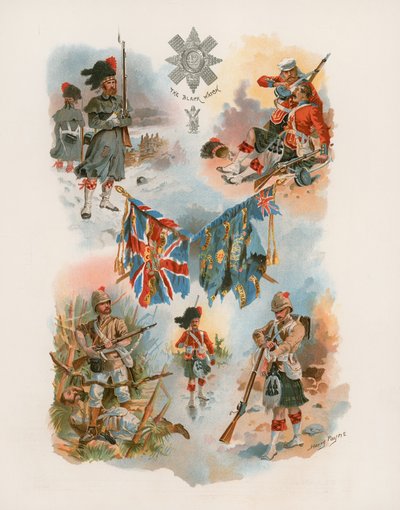 42. Królewscy Górale, Czarny Zegarek (chromolitho) autorstwa Henry A. Payne