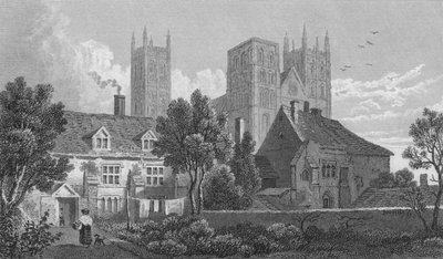 Katedra w Canterbury. Kent, ok. 1831 autorstwa Henry Adlard