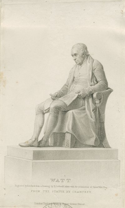 Handsworth - Monument of James Watt: grawerowanie punktowe i [?XIX wiek] (druk) autorstwa Henry Adlard