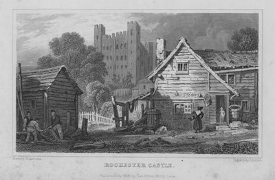 Zamek Rochester, Kent (grawerowanie) autorstwa Henry Adlard