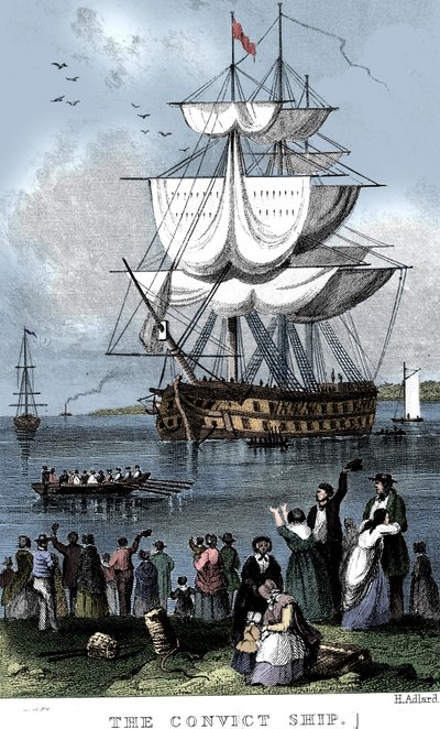 Statek skazańców, ok. 1820 r. autorstwa Henry Adlard
