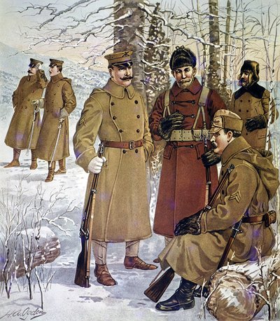 Zimowe mundury US Army z lat 1901-07 (kolor lito) autorstwa Henry Alexander (after) Ogden