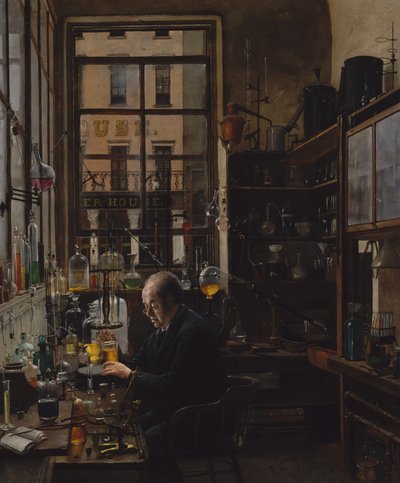 W Laboratorium ok. godz. 1885-87. autorstwa Henry Alexander