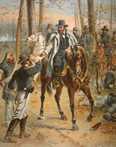 General Grant in the Wilderness Campaign, 5 maja 1864 (kolor lito) autorstwa Henry Alexander Ogden
