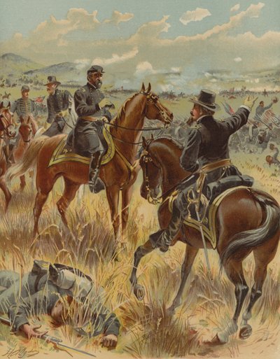 Generał Meade w bitwie pod Gettysburgiem, Pensylwania, wojna secesyjna, 2 lipca 1863 r autorstwa Henry Alexander Ogden
