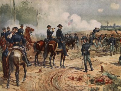 Oblężenie Atlanty, 28 lipca – 2 września 1864 (litografia kolorowa) autorstwa Henry Alexander Ogden