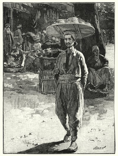 Piekarz wschodni z koszem na głowie (lito) autorstwa Henry Andrew Harper