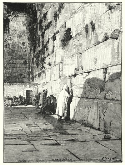Żydowski Dom Płaczu, Jerozolima (lito) autorstwa Henry Andrew Harper