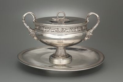 Zakryta waza z tacą, 1798-1809 autorstwa Henry Auguste