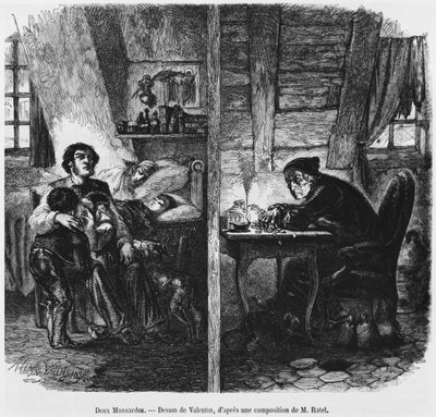 Dwie wieżyczki, ilustracja z "Le Magasin Pittoresque", Paryż, 1855 r. autorstwa Henry Augustin Valentin