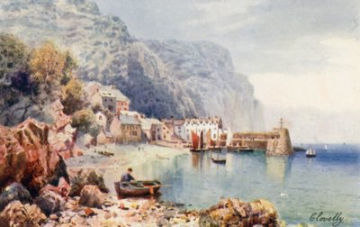 Clovelly (kolorowa litografia) autorstwa Henry B. (after) Wimbush
