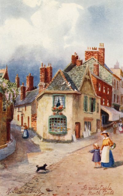North Gate, Barnstaple (kolorowa litografia) autorstwa Henry B. (after) Wimbush