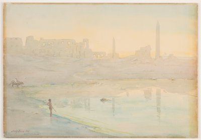 Święte Jezioro, Karnak, 1905 (wc nad ołówkiem na papierze) autorstwa Henry Bacon
