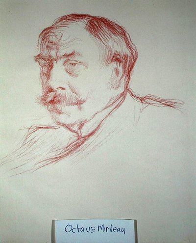 Octave Mirbeau (1848-1917) 1901 (czerwona kreda na papierze) autorstwa Henry Bataille