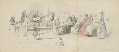 Herbatka u księcia de Conti, połowa XIX wieku. autorstwa Henry Bonaventure Monnier