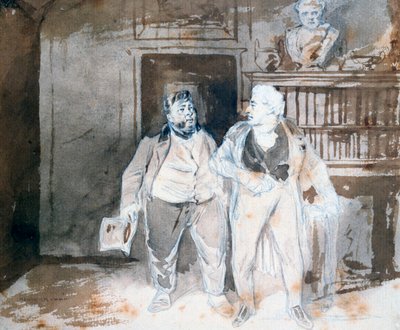 Dwie postacie, c1825-1877 autorstwa Henry Bonaventure Monnier