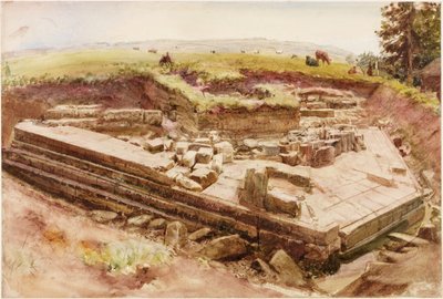 Cilurnum lub Chesters (gwasz, ołówek i akwarela na papierze) autorstwa Henry Burdon Richardson