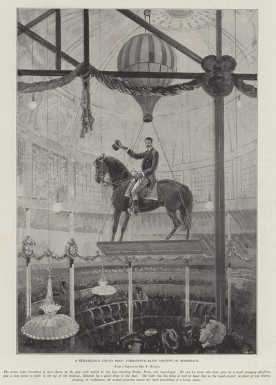 Niezwykły wyczyn cyrkowy, szybkie zjazdy konne Corradiniego autorstwa Henry Charles Seppings Wright