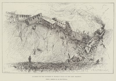 Wypadek pociągu Cesarza Rosji na Kolei Azowskiej autorstwa Henry Charles Seppings Wright