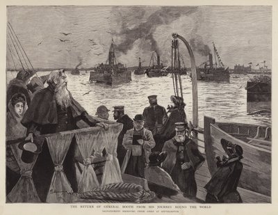 Generał William Booth, brytyjski założyciel Armii Zbawienia, powracający do Southampton po swoim światowym tournee autorstwa Henry Charles Seppings Wright