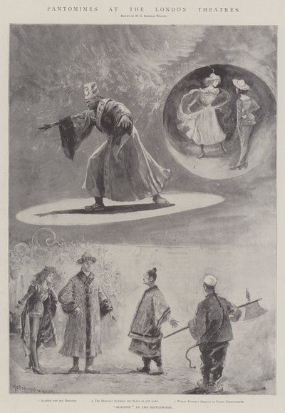 Pantomimy w londyńskich teatrach (lito) autorstwa Henry Charles Seppings Wright