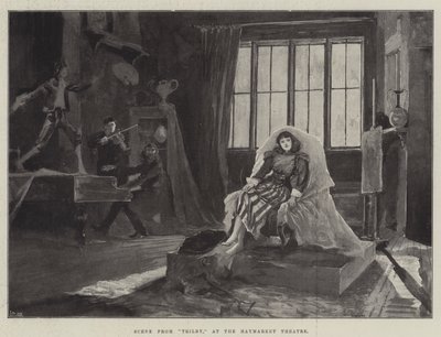 Scena z Trilby, w teatrze Haymarket autorstwa Henry Charles Seppings Wright