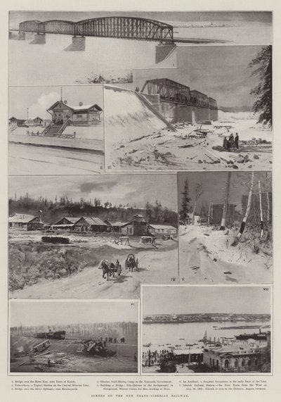 Sceny z Nowej Kolei Transsyberyjskiej autorstwa Henry Charles Seppings Wright