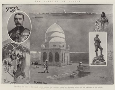 Zemsta Gordona, Omdurman, scena wielkiej bitwy pomiędzy połączonymi wojskami brytyjskimi i egipskimi a derwiszami z Sudanu autorstwa Henry Charles Seppings Wright