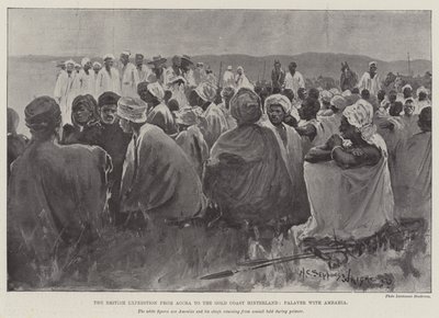 Brytyjska wyprawa z Akry do Gold Coast Hinterland, Palaver z Amrahia autorstwa Henry Charles Seppings Wright