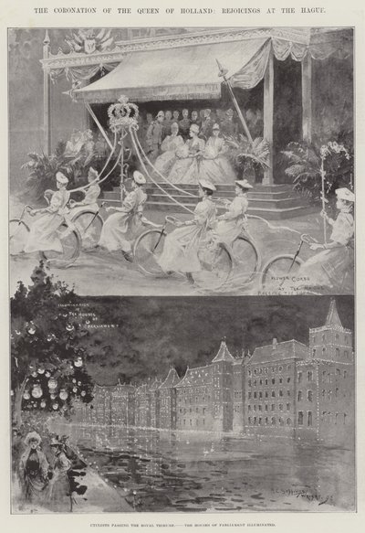 Koronacja Królowej Holandii, Radość w Hadze autorstwa Henry Charles Seppings Wright