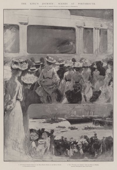 Podróż Króla, Sceny w Portsmouth autorstwa Henry Charles Seppings Wright