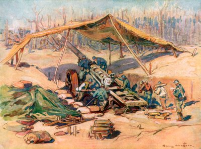 Pozycja artylerii francuskiej, Francja, 1918, 1926. autorstwa Henry Cheffer
