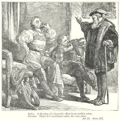 Wszystko dobre, co się dobrze kończy (grawerunek) autorstwa Henry Courtney (after) Selous