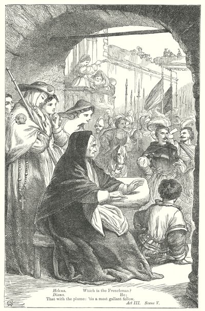 Wszystko dobre, co się dobrze kończy (grawerunek) autorstwa Henry Courtney (after) Selous