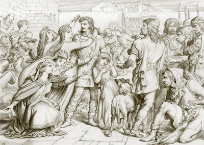 Jak Hereward zabił niedźwiedzia (rycina) autorstwa Henry Courtney (after) Selous