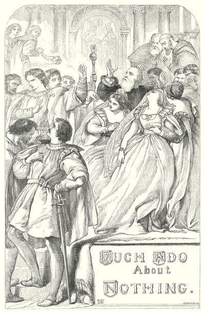 Wiele hałasu o nic (grawerunek) autorstwa Henry Courtney (after) Selous