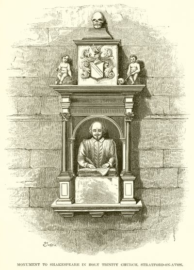 Pomnik Szekspira w kościele Świętej Trójcy, Stratford-on-Avon autorstwa Henry Courtney Selous