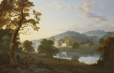Great Barr Hall, Staffordshire (olej na płótnie) autorstwa Henry Curzon Allport