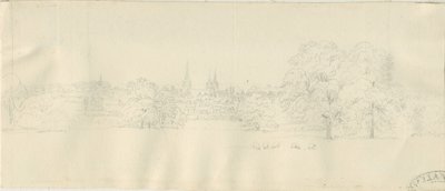 Lichfield - North View (odległe): rysunek ołówkiem, nd [1788-1855] (rysunek) autorstwa Henry Curzon Allport
