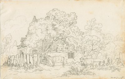 Yoxall - Old Farm House: rysunek ołówkiem, bd [c 1815] autorstwa Henry Curzon Allport