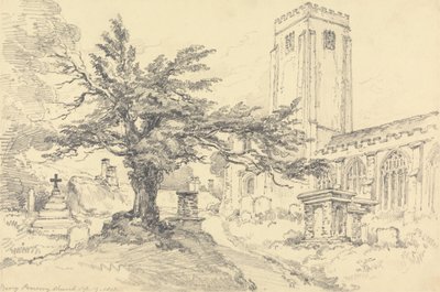 Kościół Berry Pomeroy autorstwa Henry Edridge
