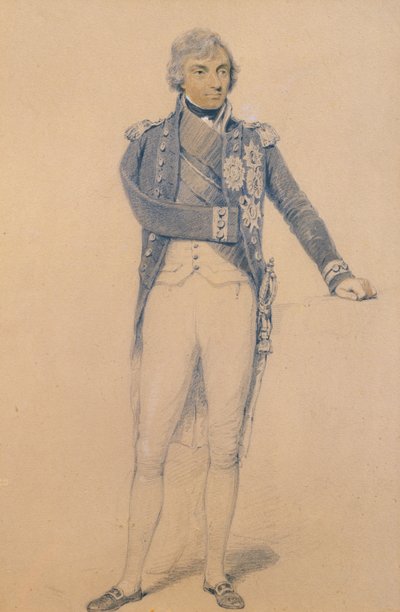 Horatio Nelson (1758-1805) (ołówek, tusz i gwasz na papierze) autorstwa Henry Edridge