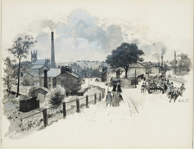 Blackley, Obdarta szkolna wycieczka do Bogin Hole Clough autorstwa Henry Edward Tidmarsh