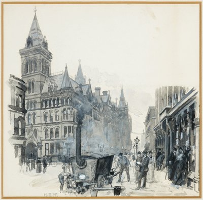 Corporation Road Making, Princess Street ja Town Hallpolish autorstwa Henry Edward Tidmarsh