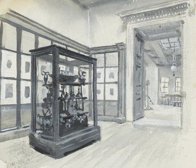 Widok wnętrza Muzeum Brytyjskiego z galerią rycin autorstwa Henry Edward Tidmarsh