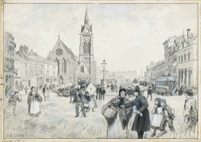 Nowy Krzyż i kościół św. Pawła autorstwa Henry Edward Tidmarsh
