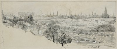 Cmentarz Phillips Park i gazownia Bradford Road autorstwa Henry Edward Tidmarsh