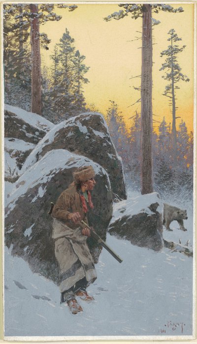 Indyjski łowca niedźwiedzi autorstwa Henry Farny
