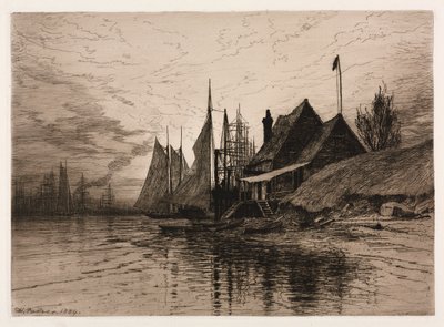 Wieczór, port w Nowym Jorku, 1884. autorstwa Henry Farrer